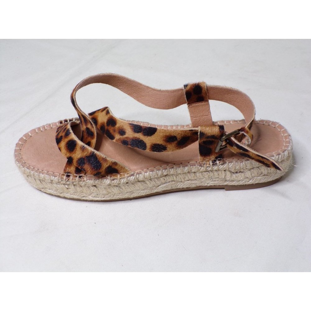 MADEWELL Malia Espadrille Sandal Leopard Calf Hair 9 NEW $138 - Picture 9 of 10